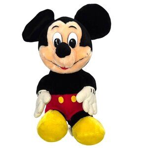 Vintage Disneyland Mickey Mouse Plush 12” Sitting Stuffed Toy Walt Disney World